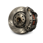 a brake rotor and caliper